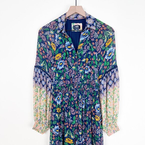 Anthropologie Maeve Ondine Maxi Dress Floral Print Garden Scandi Girl Summer Sun - Picture 12 of 15